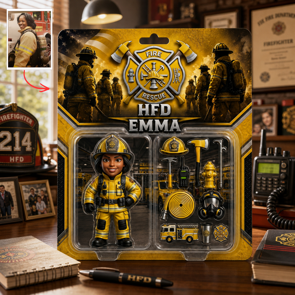 Custom Photo Firefighter  Plaque - Personalized Fire Department Gift