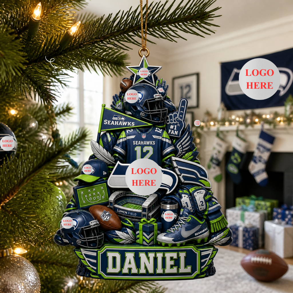 Custom Photo Football Christmas Custom Name Football Christmas Ornament, Personalized Sports Tree Decoration, Gift for Football Fans hn26082026Ornament, Personalized Sports Tree Decoration, Gift for Football Fans hn26082026 (Copy)
