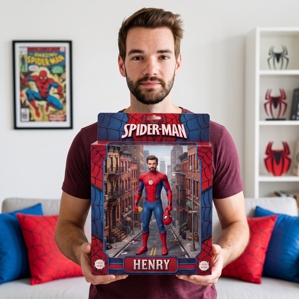 Custom Photo Name Superhero Box Plaque, Personalized Hero Display Collectible, Gift for Superhero Fans hn07082026