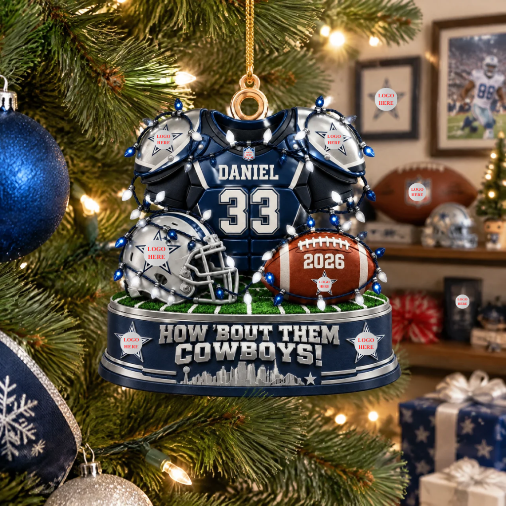 Custom Football Christmas Ornament With Name, Personalized Football Jersey Holiday Keepsake, Gift for Football Fan And Lovers hn07102026