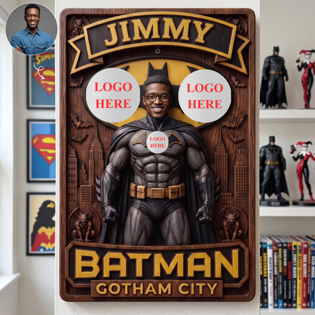 Custom Comic Character Metal Sign With Photo and Name, Personalized Hero Wall Decor, Gift for Comic Fans and Collectors hn16092026