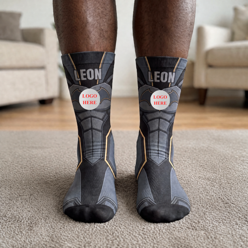 Custom Superhero Inspired Socks With Name, Personalized Comic Style Crew Socks, Gift for Hero Fans and Comic Lovers hn26092026