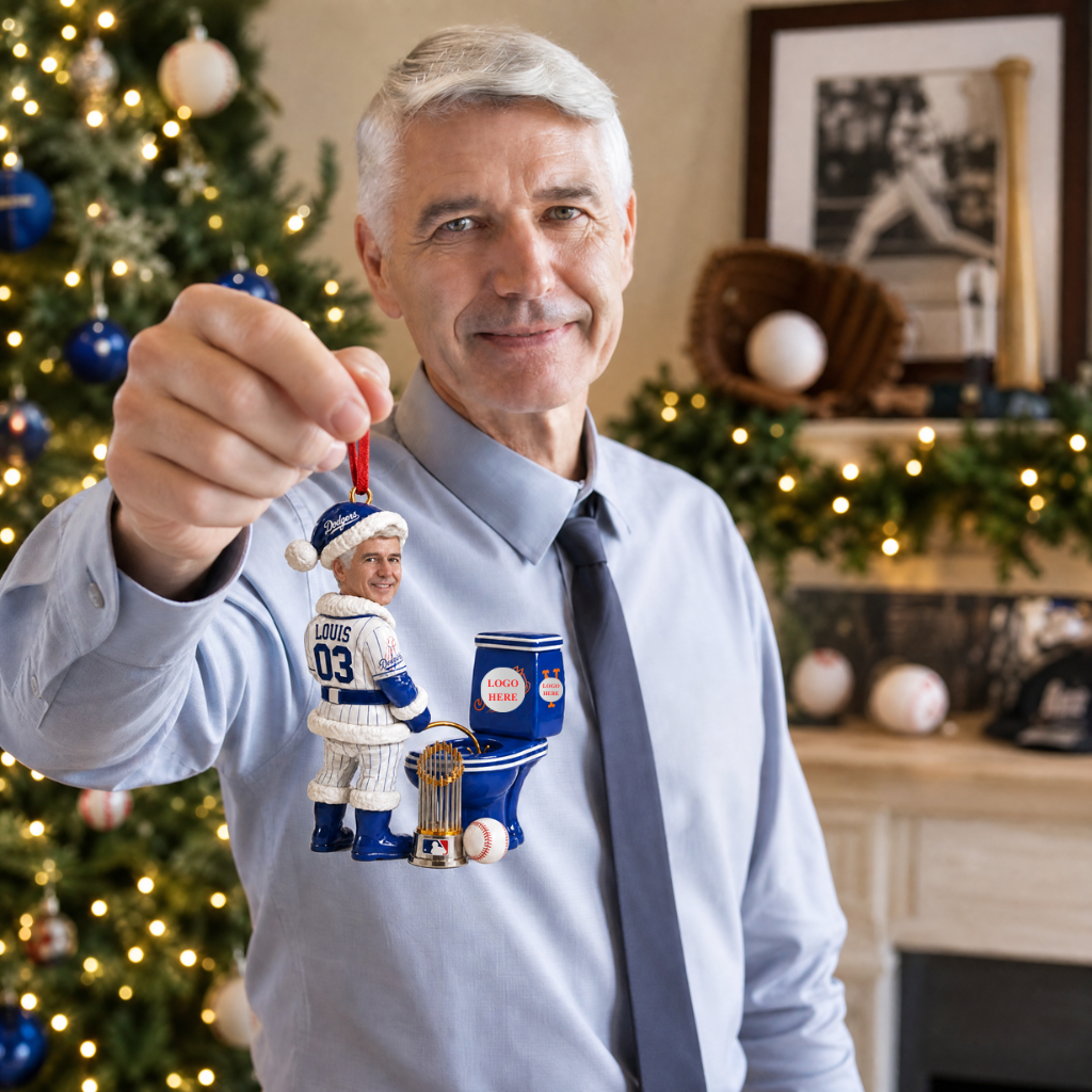 Funny Custom Baseball Christmas Ornament With Photo Name, Personalized Sports Holiday Decoration, Gift for Baseball Fans and Sports Lovers hn10092026