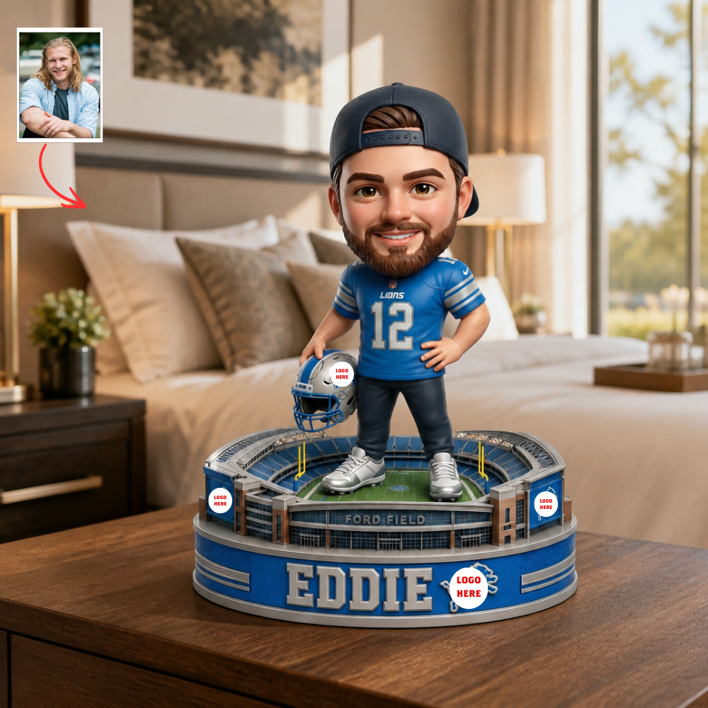 Custom Photo Pro Football Stadium Base Plaque - Personalized Gridiron Fan & Player Gift