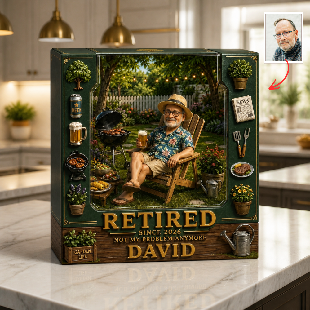 Custom Photo Retirement Bocx Plaque - Funny "Not My Problem" 2026 Gag Gift