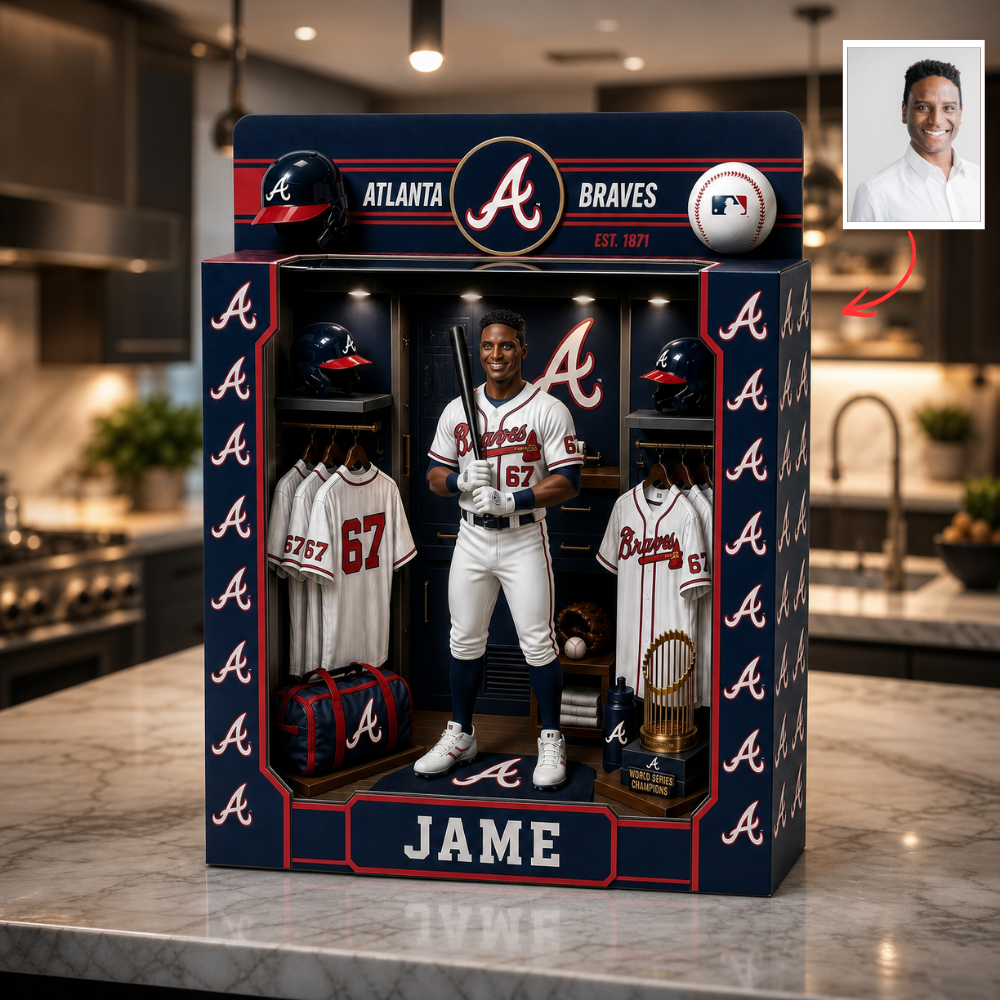 Custom Photo Pro Baseball Locker Room Box Plaque - Personalized City Fan "Man Cave" Gift