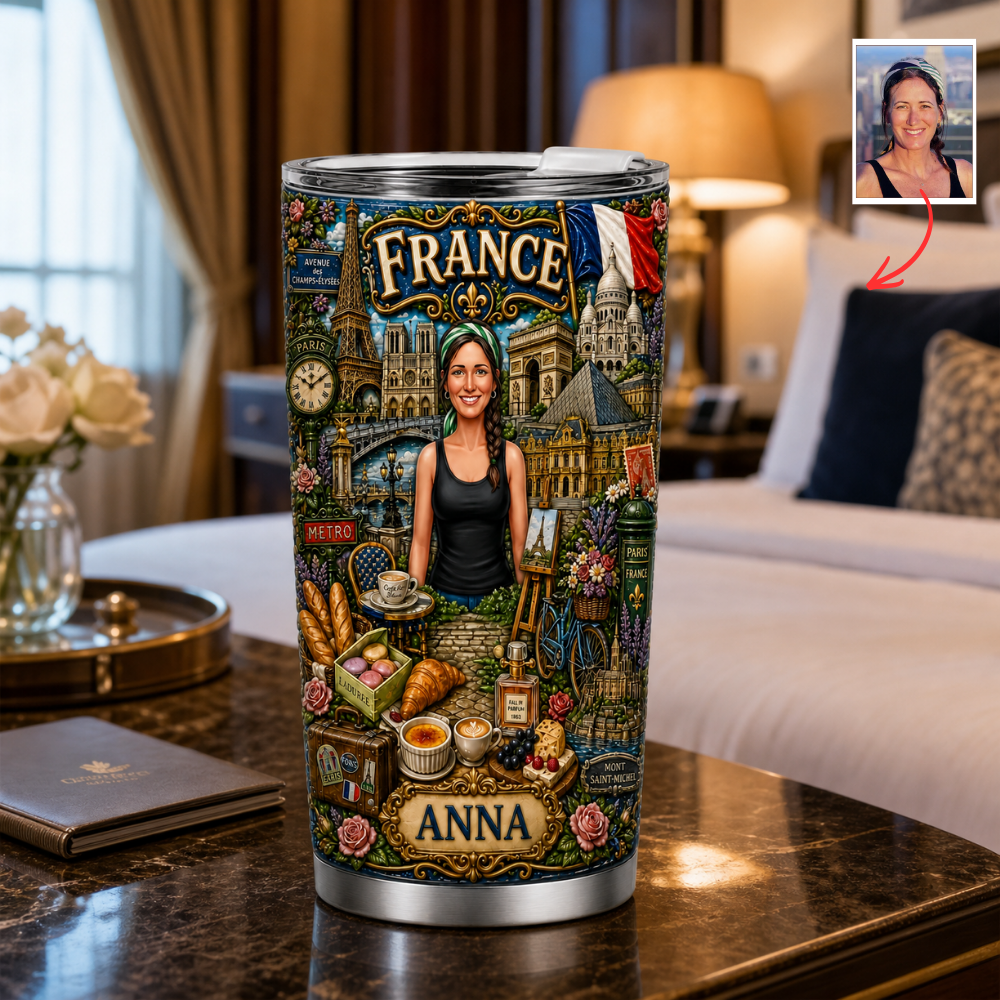 Custom Photo Travel 20oz Tumbler - Personalized Vacation Keepsake Souvenir Cup