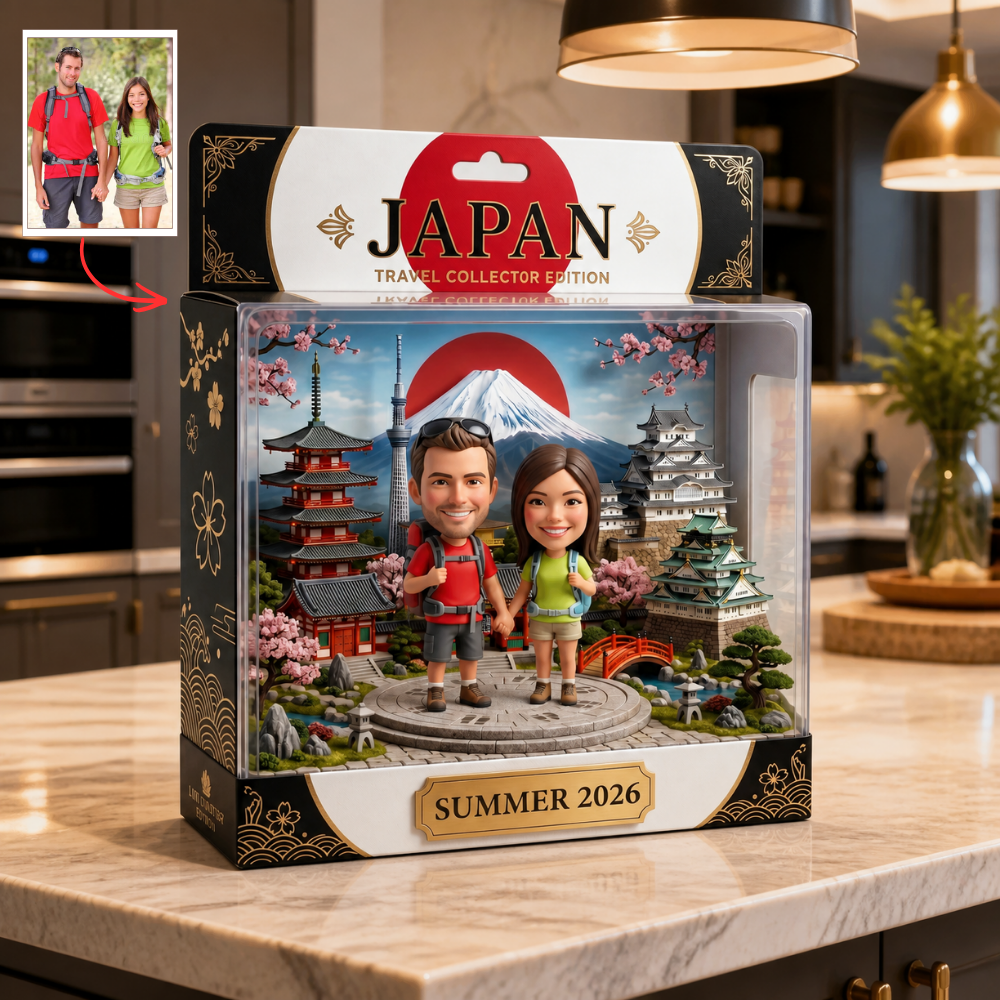 Personalized Couple Photo Box Plaque- Custom Summer Travel Souvenir Gift