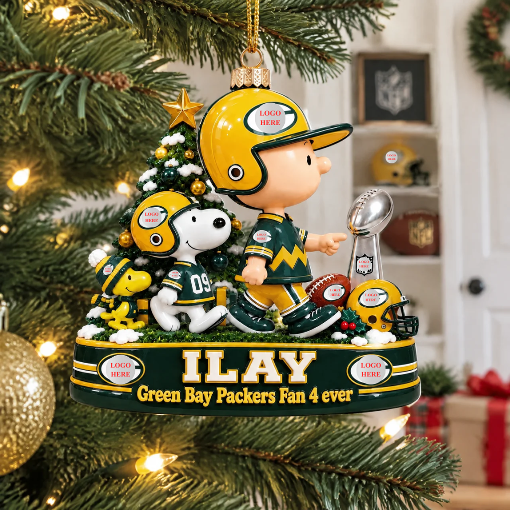 Personalized Christmas Football Ornament With Custom Name, Cartoon Holiday Keepsake, Sports Fan Tree Decor, Gift for Football Fans hn27102026