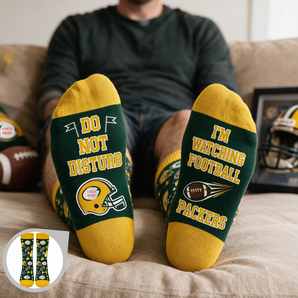 Football Socks With Team Style Design, Sports Fan Crew Socks, Gift for Football Lovers, Players and Game Day Fans hn09102026