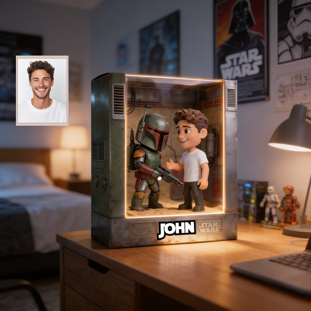 Custom Photo Plaque with Name – Personalized Sci-Fi Character Scene Gift for Any Occasion