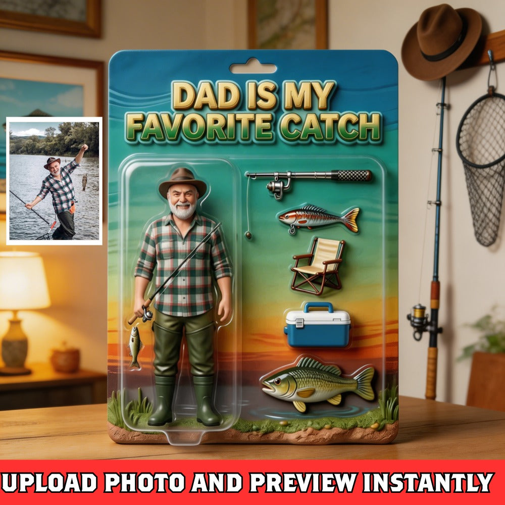Personalized Fishing Dad Plaque Custom Photo – Reel Best Dad Ever Gift, Custom Fisherman Gift for Dad, Father’s Day Gift Fishing Lover