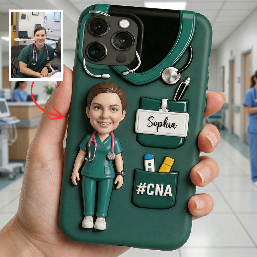 Personalized Nurse Phone Case with Photo – Custom Name Nurse Gift