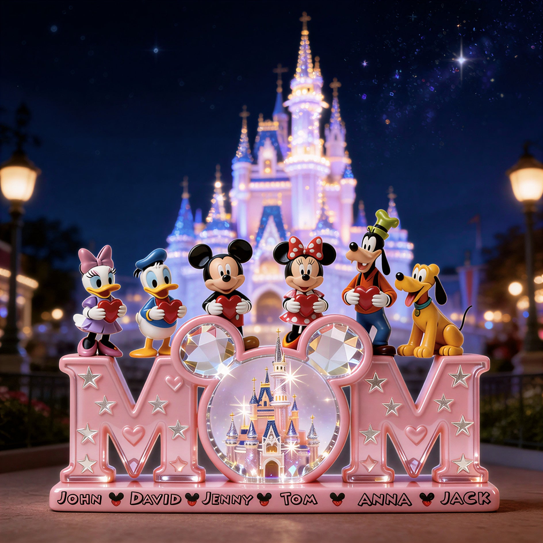 Personalized Mom Name Figurine with Kids Names Acrylic Plaque – Magical Gift For Mom