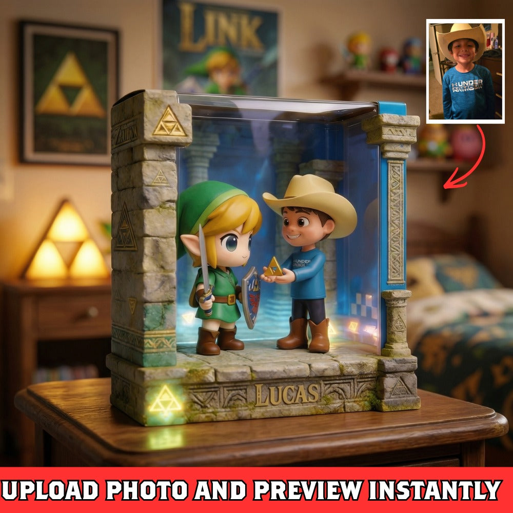 Personalized Adventure Kid Plaque with Photo & Name – Custom Fantasy Hero Gift