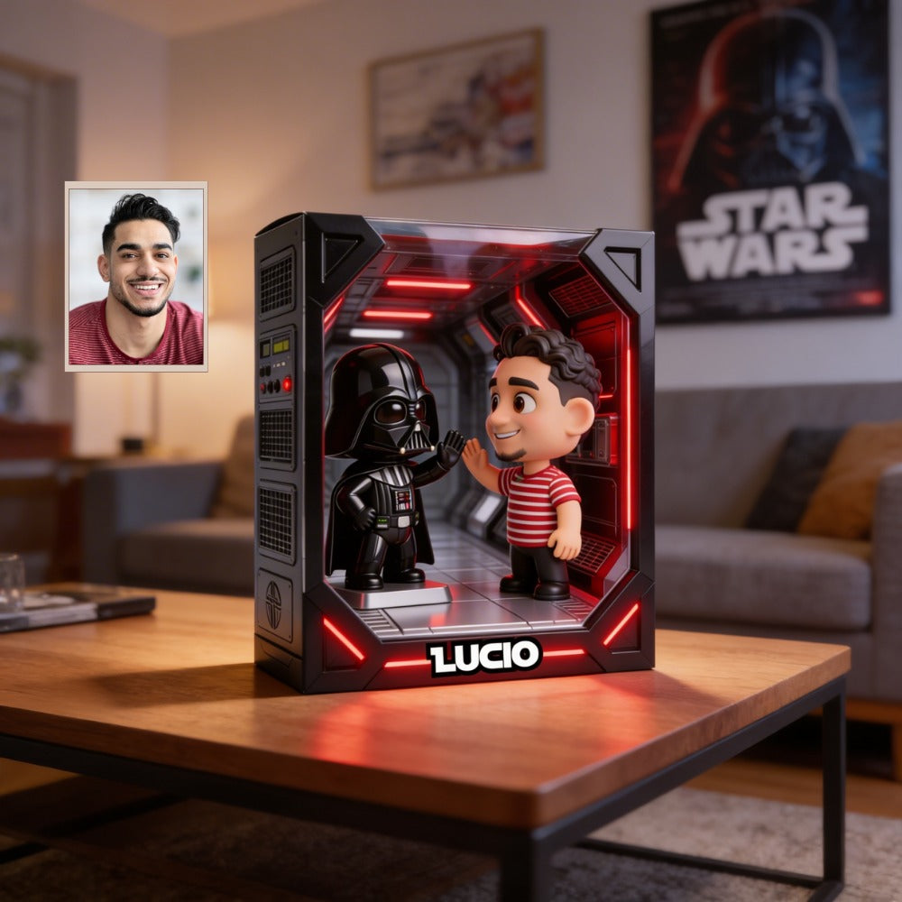 Custom Photo Plaque with Name – Personalized Sci-Fi Character Scene Gift for Any Occasion