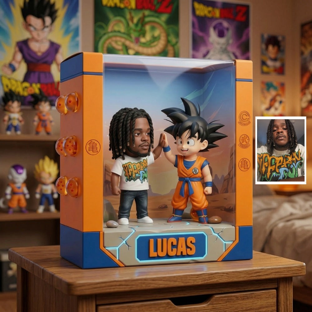 Personalized Anime Plaque Custom Photo – Martial Arts Kid Gift, Custom 3D Character Display, Birthday Gift for Kids, Name Personalized Keepsake