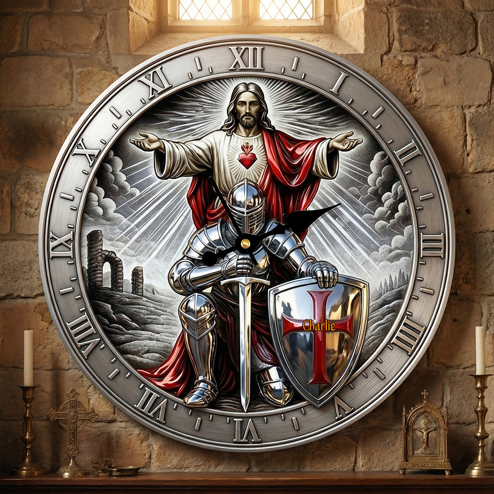 Personalized Christian Wall Clock – Jesus Fan Lover Custom Name Faith Gift
