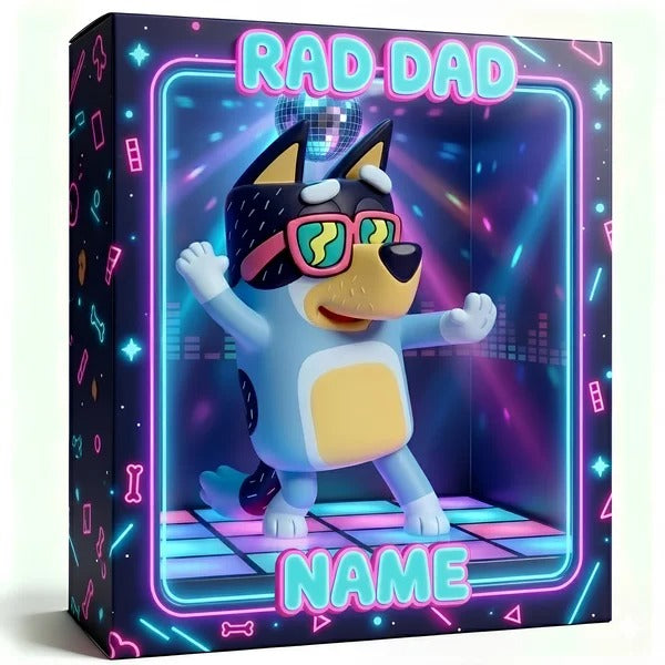 Personalized Rad Dad Plaque Custom Photo – Funny Neon Dad Gift, Custom Cartoon Portrait, Unique Father’s Day Gift, Gift for Dad