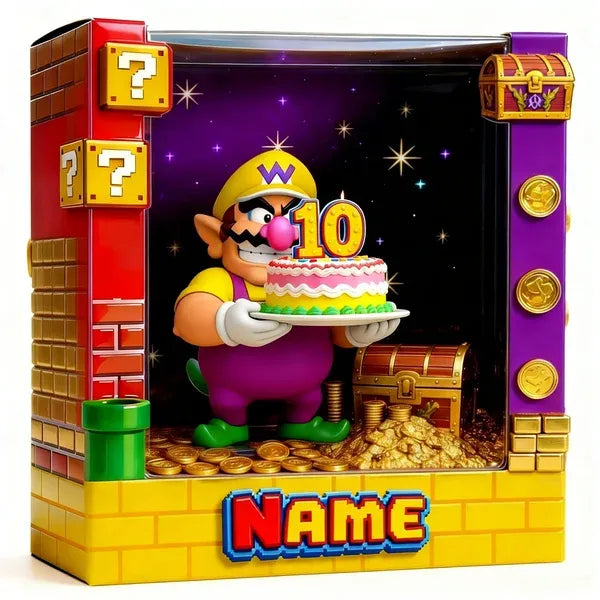 Personalized Birthday Custom Photo Plaque – Gaming Theme Gift, Custom Cartoon Portrait, Unique Birthday Gift for Him, Fun Gamer Gift