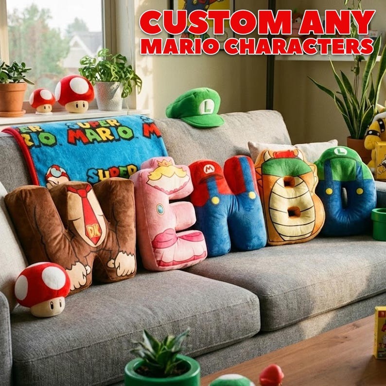 Personalized Name Letter Pillow – Custom Character Alphabet Plush Cushion Gift