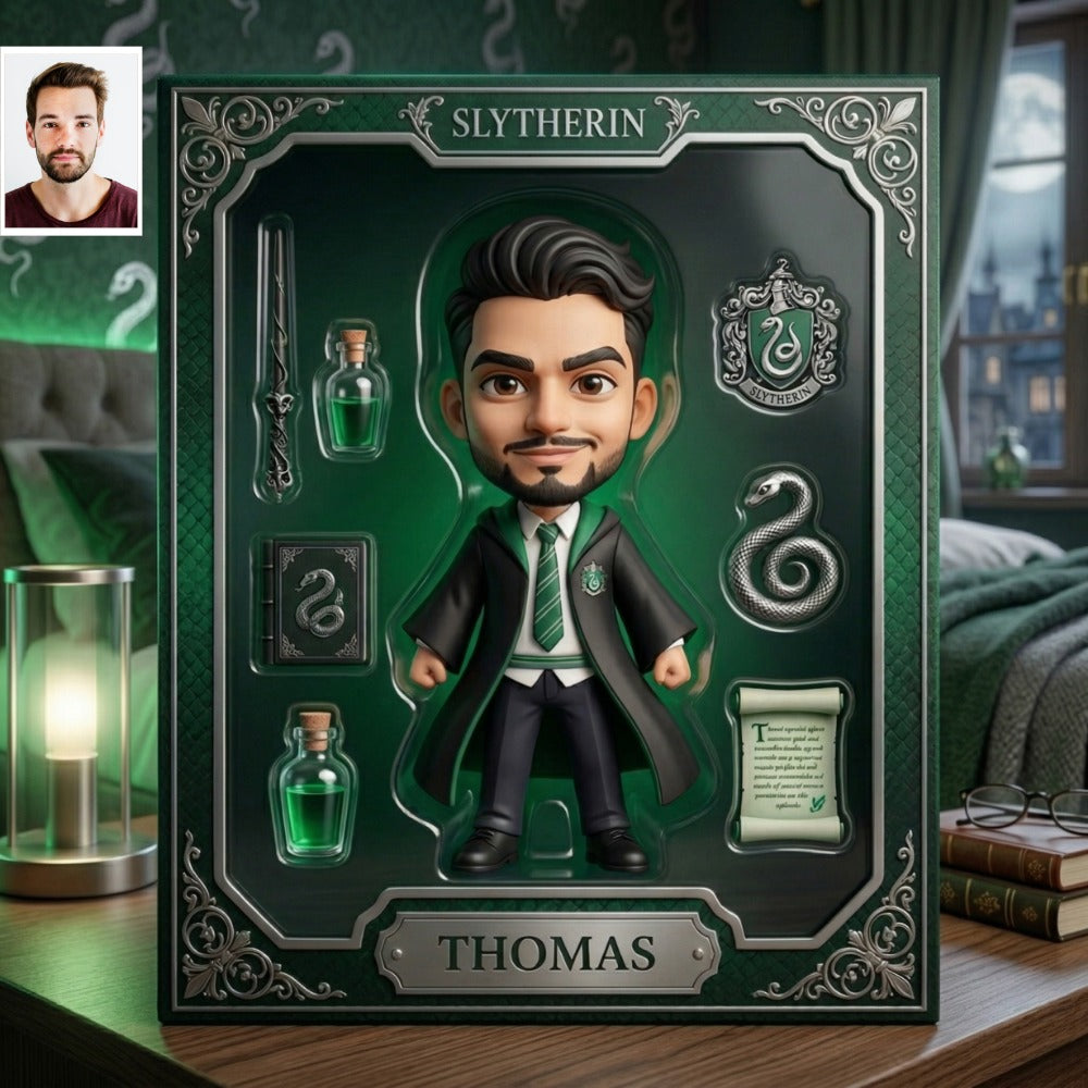 Personalized Magic School Plaque with Photo & Name – Custom Wizard Character Gift