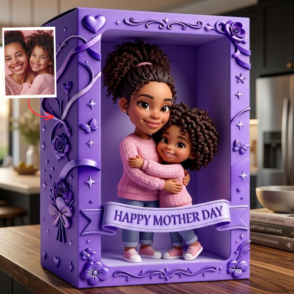 Personalized Mom & Child Plaque Custom Photo – Best Mom Ever Gift, Custom 3D Figurine Gift for Mom, Mother’s Day Gift from Kids