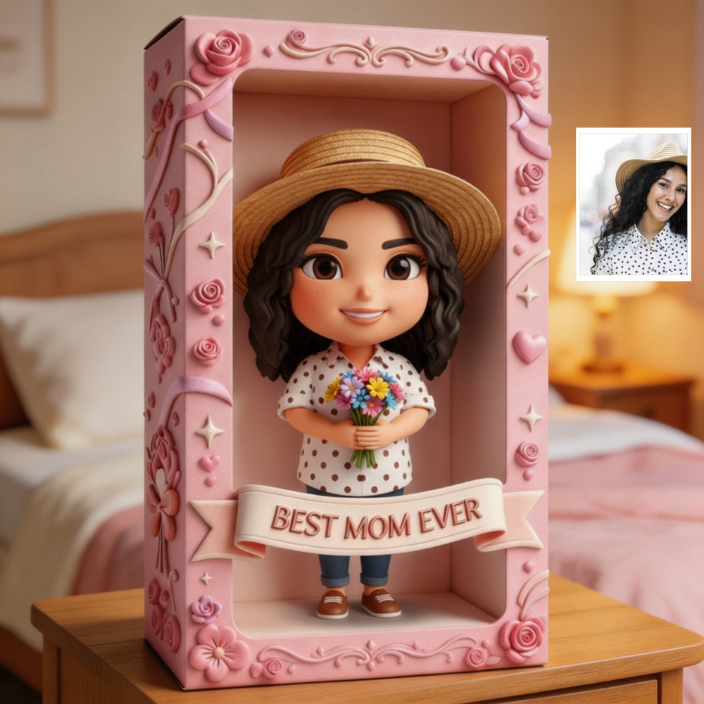 Personalized Mother’s Day Plaque Custom Photo – Gift for Mom, Custom 3D Figurine Keepsake, Unique Mom Gift from Daughter Son
