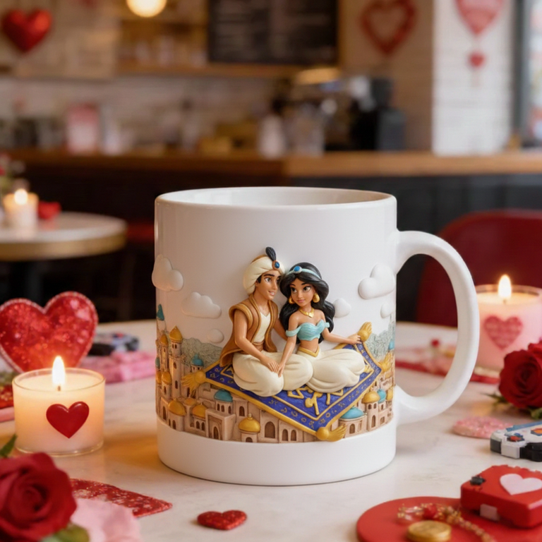 Personalized Gift For Couple Valentine Mug Cartoon Couple 2