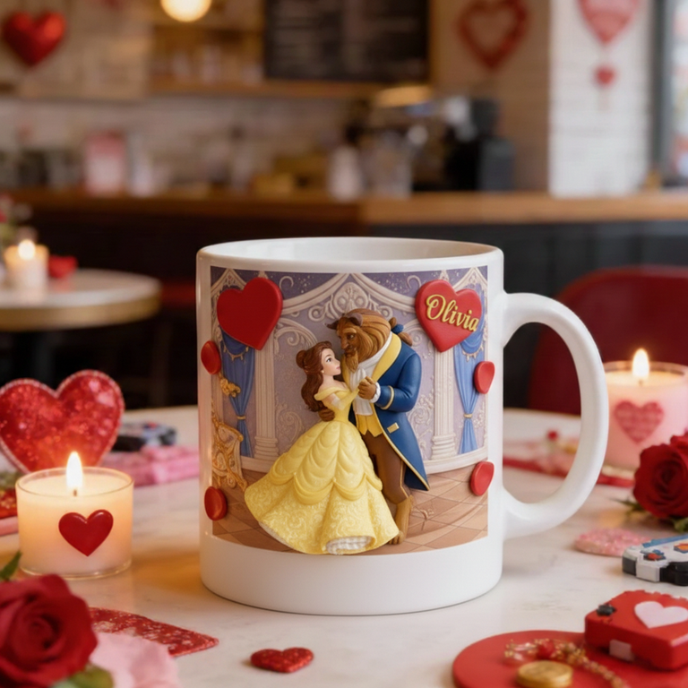 Personalized Gift For Couple Valentine Mug Cartoon Couple 4