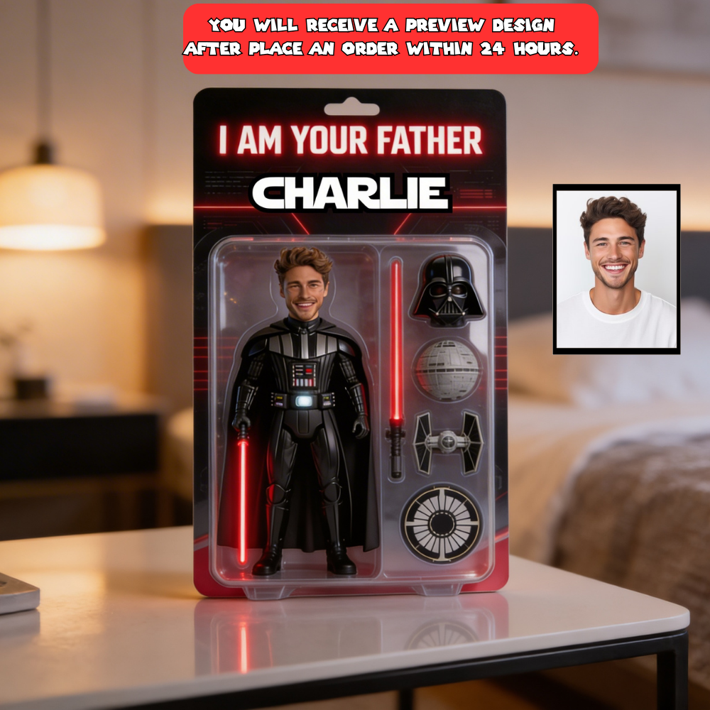 Custom Photo Action Figure Plaque – Personalized Toy Style Character Gift with Name & Accessories