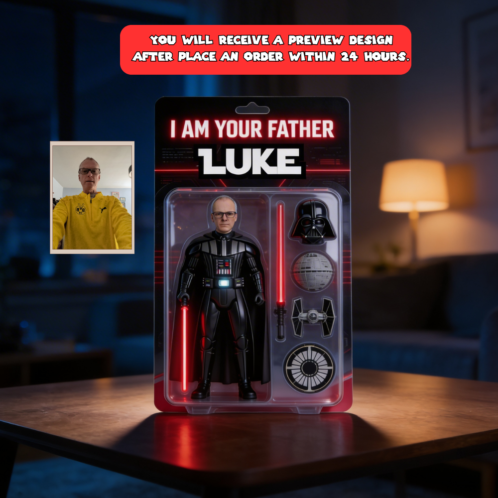 Custom Photo Action Figure Plaque – Personalized Toy Style Character Gift with Name & Accessories