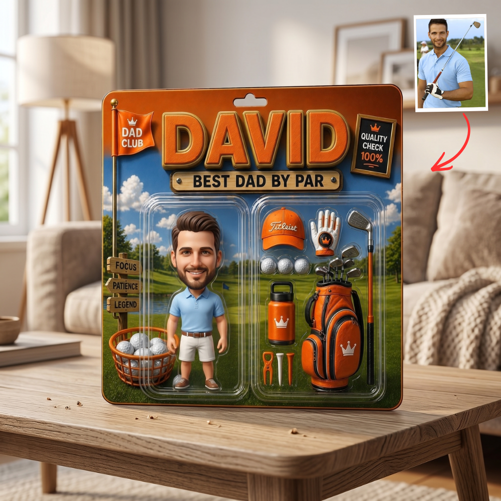 Custom Photo Plaque for Dad, Best Dad by Par Gift, Personalized Golf Dad Plaque, Father’s Day Gift, Birthday Gift for Dad