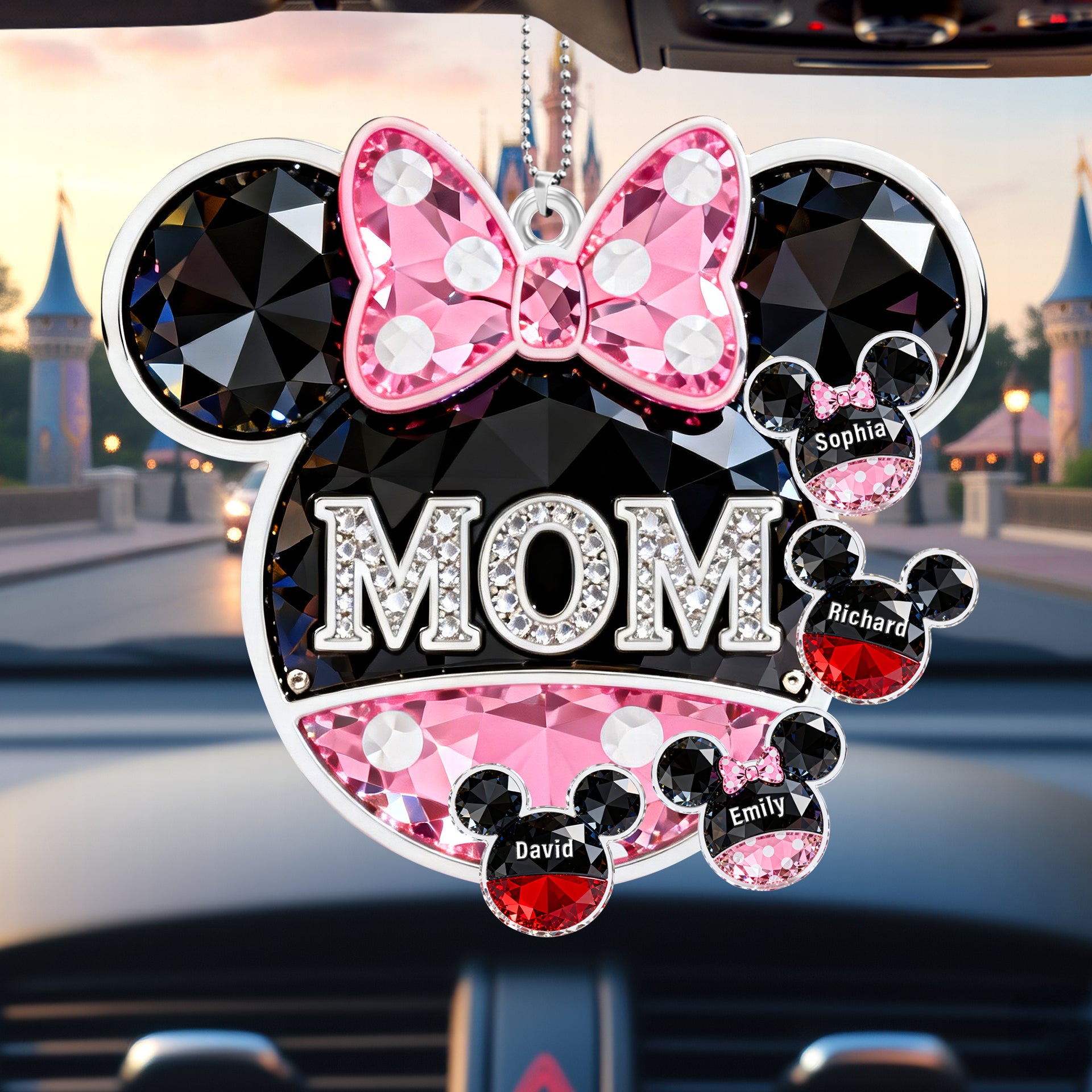 Personalized Gifts For Mom Car Hanging Acrylic Plaque - Mama mouse