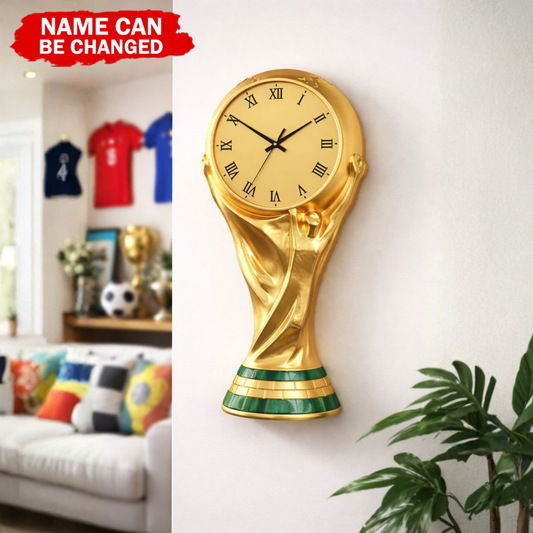 Soccer Cup Hanging Wall Clock - Personalized Gift for Sport Lovers HD090126
