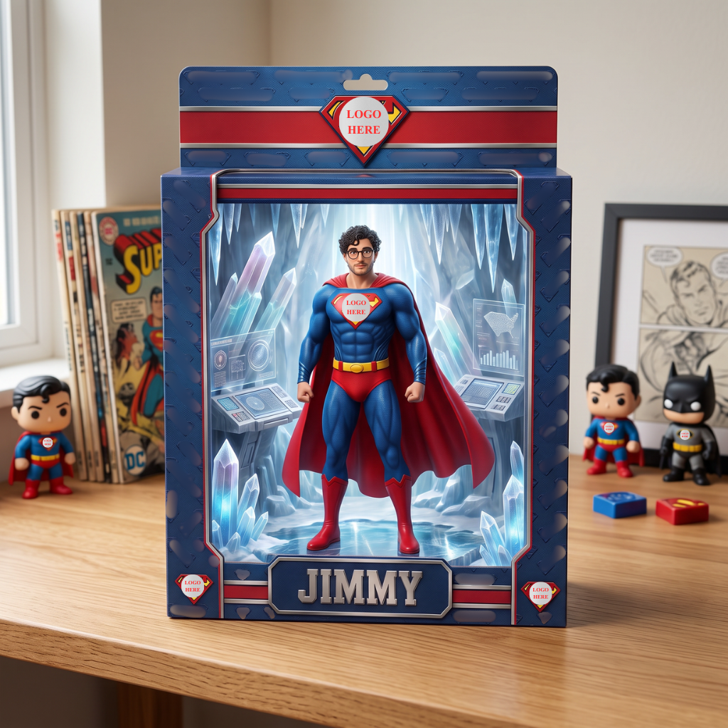 Custom Photo Name Superhero Box Plaque, Personalized Hero Display Keepsake, Gift for Comic Fans hn17082026