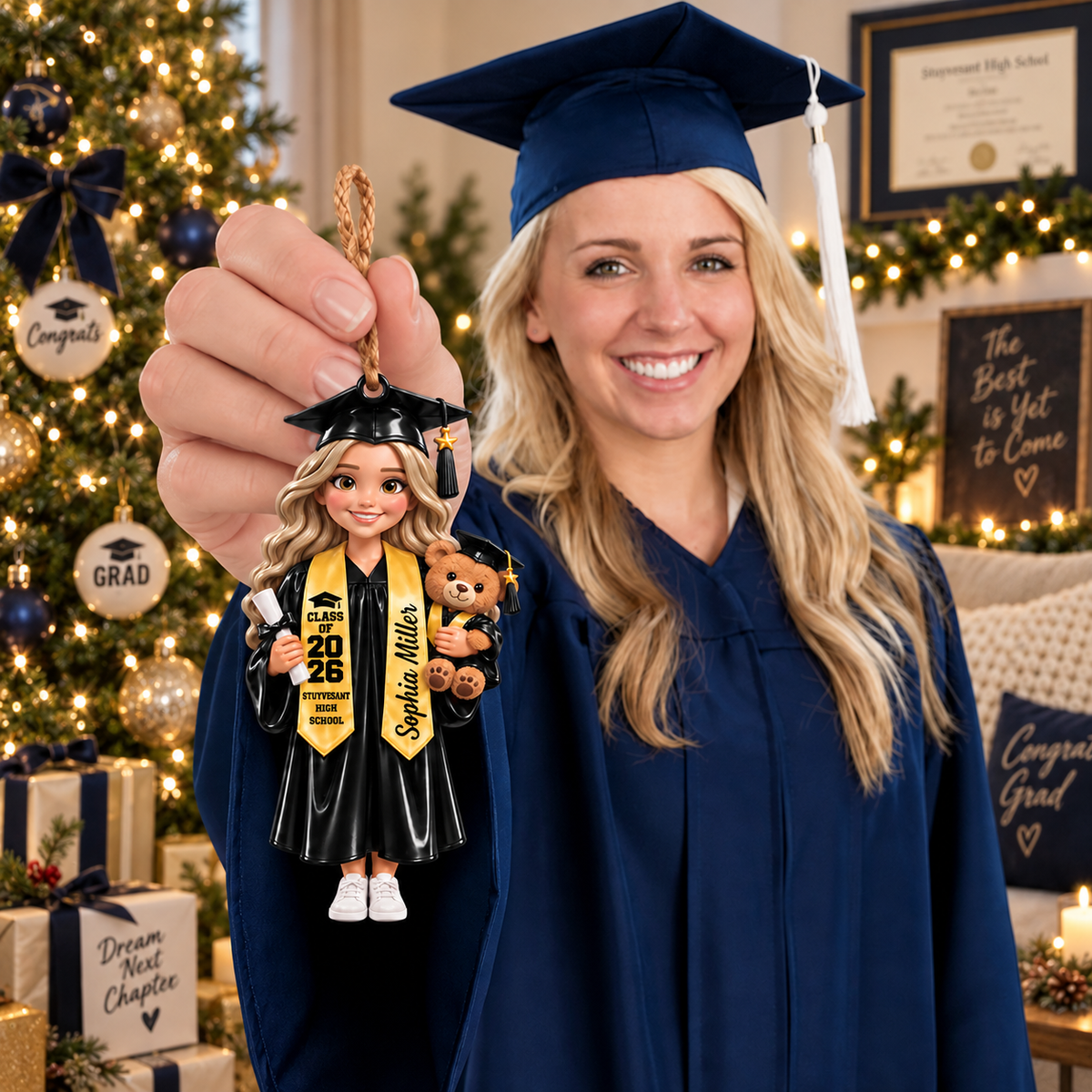 Custom Graduation Christmas Ornament With Name, Personalized Graduate Tree Decoration, Gift for Friends and Graduates hn09092026