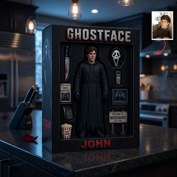 Custom Horror Photo Plaque – Personalized Terrifier Clown Gift, Custom Face Horror Figure, Halloween Gift for Horror Fans, Unique Creepy Gift