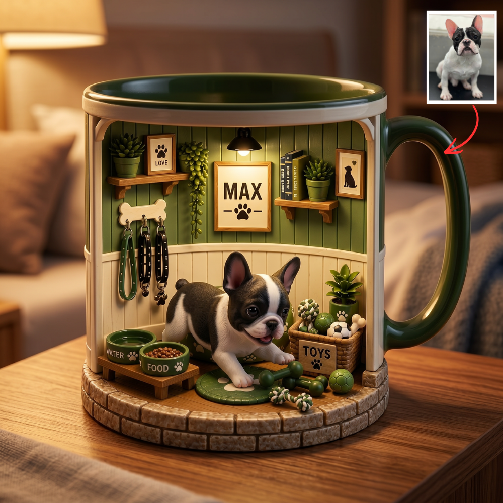 Custom Pet Photo Mug – Personalized Dog Lover Gift, Custom Pet Portrait Mug, Gift for Pet Owner, Dog Mom Gift, Unique Pet Lover Gift