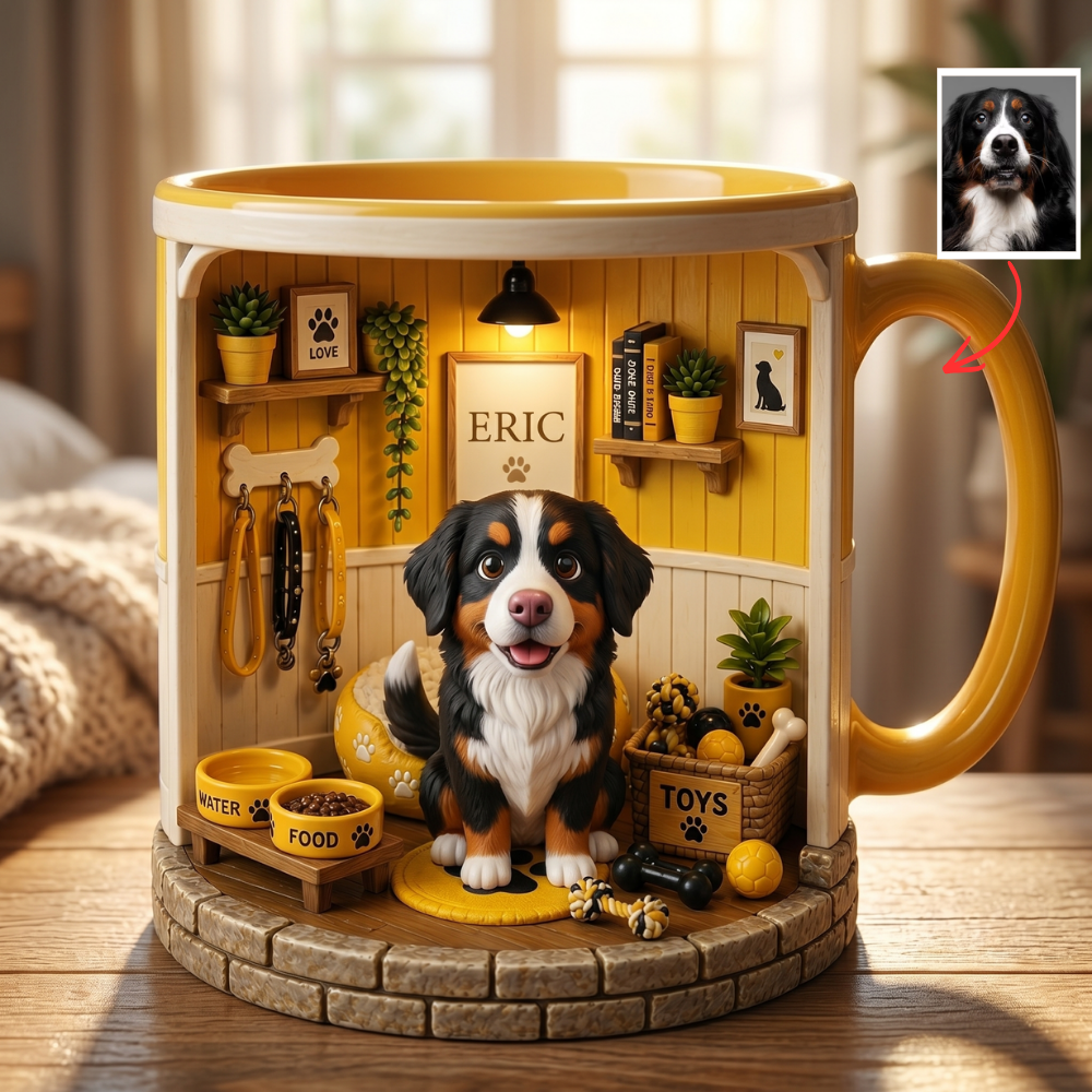 Custom Pet Photo Mug – Personalized Dog Lover Gift, Custom Pet Portrait Mug, Gift for Pet Owner, Dog Mom Gift, Unique Pet Lover Gift