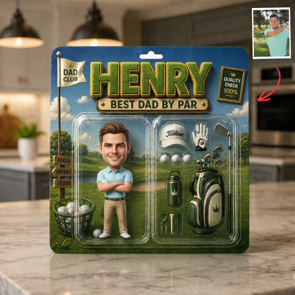 Custom Photo Plaque for Dad, Best Dad by Par Gift, Personalized Golf Dad Plaque, Father’s Day Gift, Birthday Gift for Dad