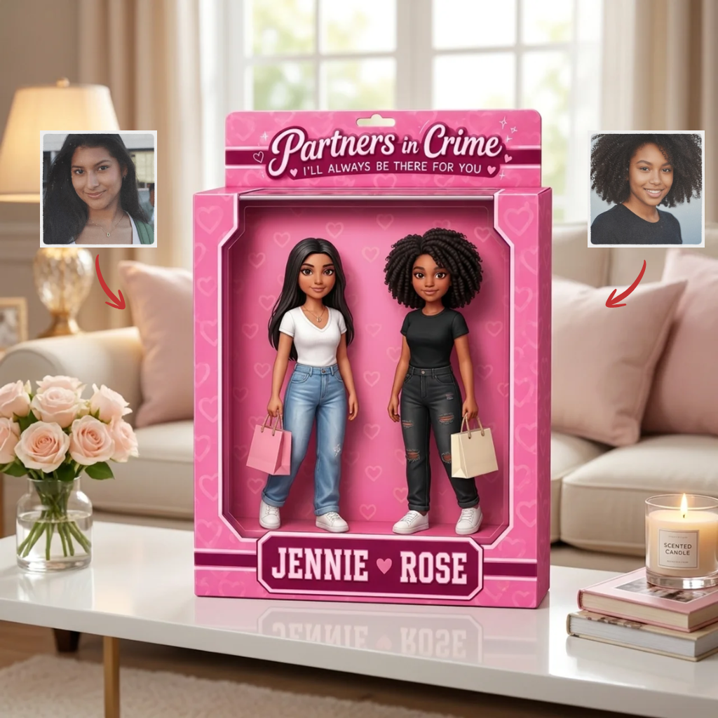 Custom Photo Name Friendship Box Plaque, Personalized Bestie Keepsake, Gift for Friends hn20072026