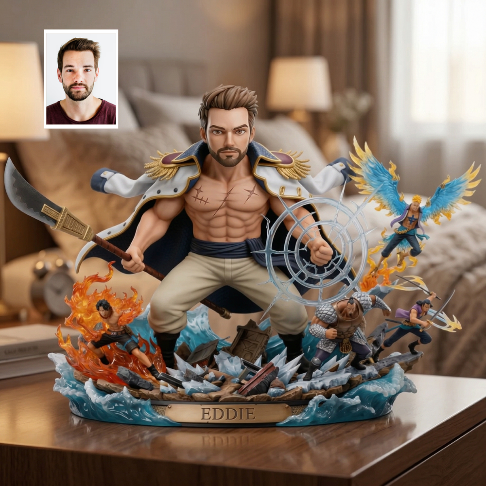 Custom Anime Figure Plaque – Personalized Photo & Name Gift for Anime Fans