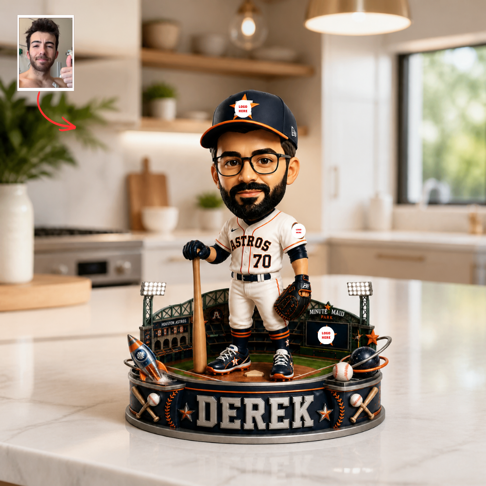 Custom Photo Pro Baseball Stadium Base Plaque - Personalized Ballpark Fan Desktop Gift (All Cities)