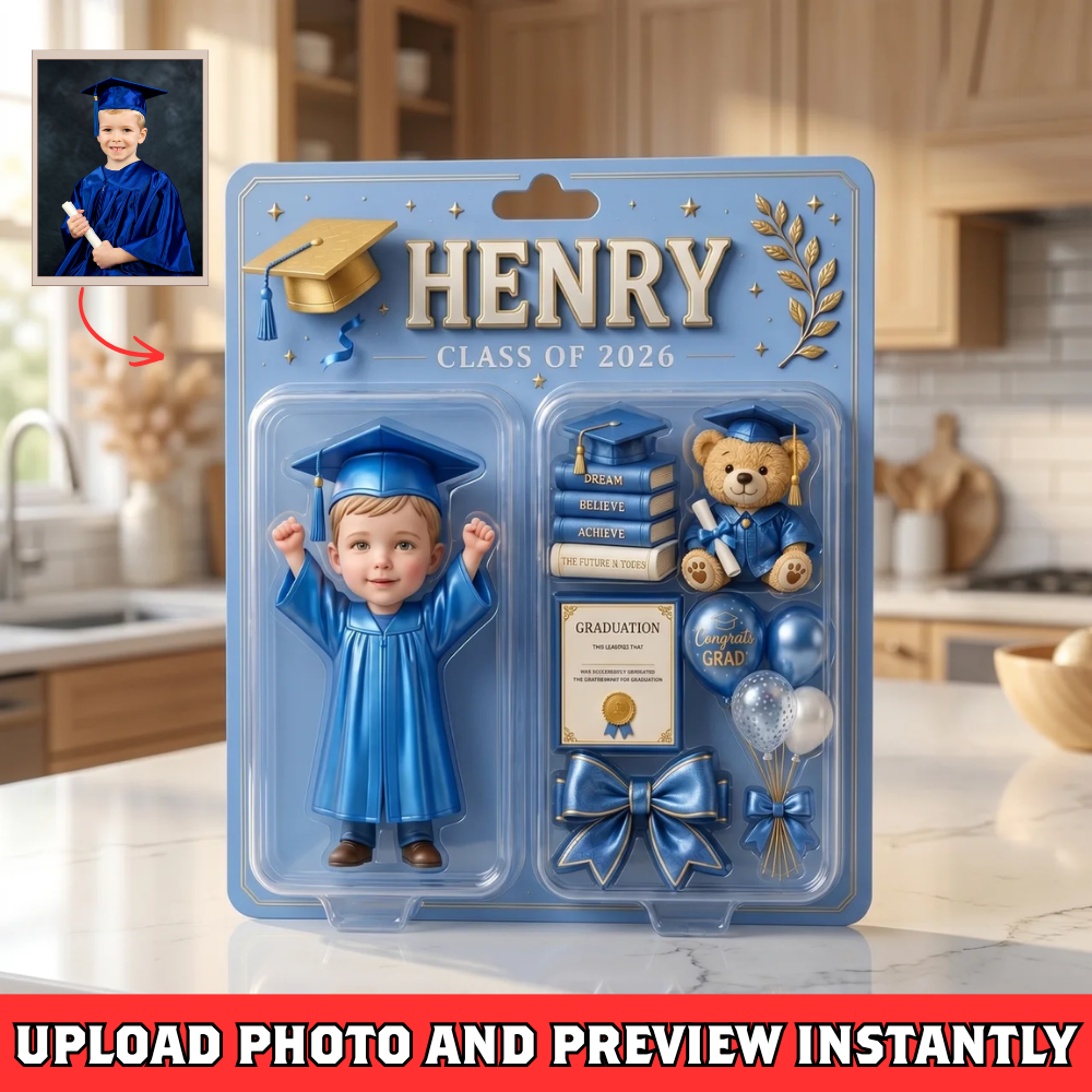 Custom Graduation Photo Plaque, Personalized Kids Graduation Gift, Class of 2026 Plaque, Custom Name Graduation Keepsake, Preschool Kindergarten Graduation Gift