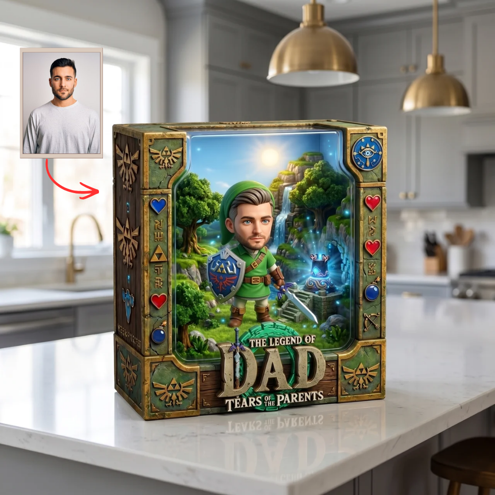 Custom Photo Plaque for Dad, Legend of Dad Personalized Gift, Fantasy Game Style Dad Plaque, Father’s Day Gift, Birthday Gift for Dad