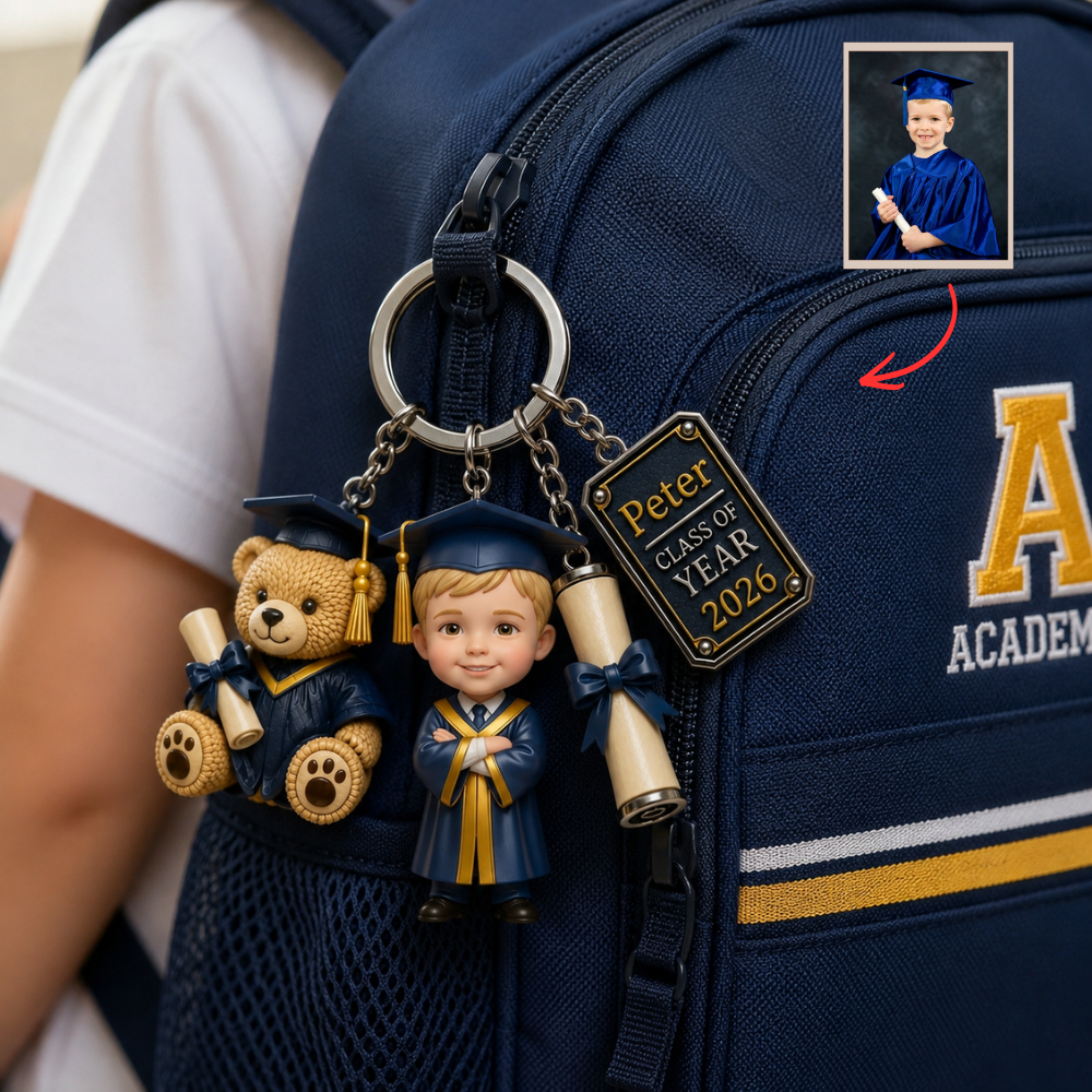 Custom Graduation Photo Keychain, Personalized Class of 2026 Keychain, Custom Name Graduation Gift, Senior Gift, Gift for Graduate