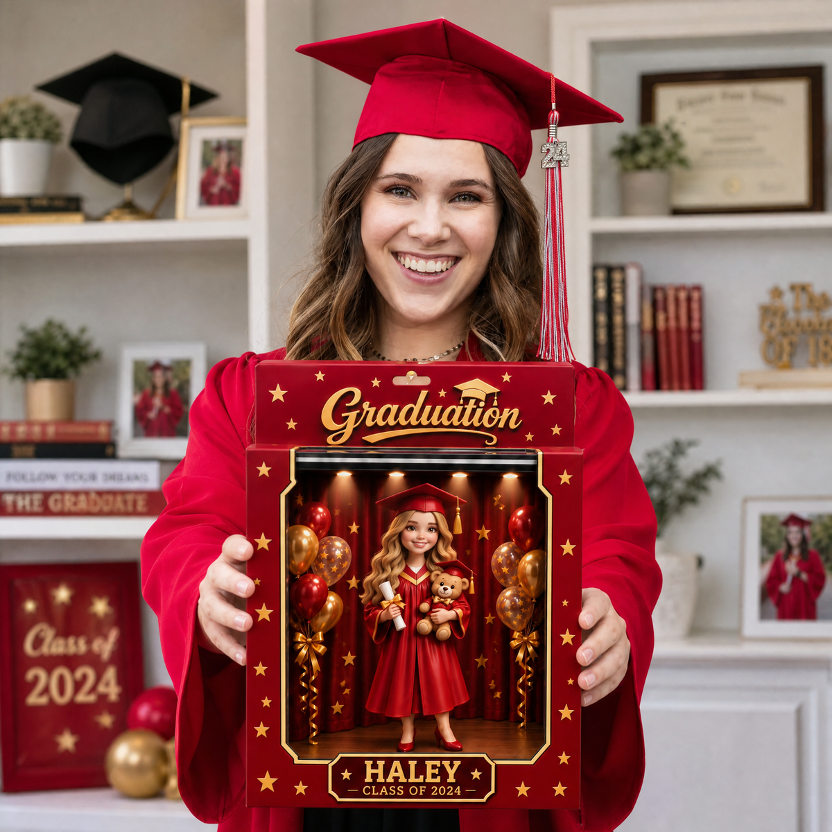 Custom Graduation Box Plaque With Photo and Name, Personalized Graduation Keepsake, Gift for Graduates and Students hn21092026
