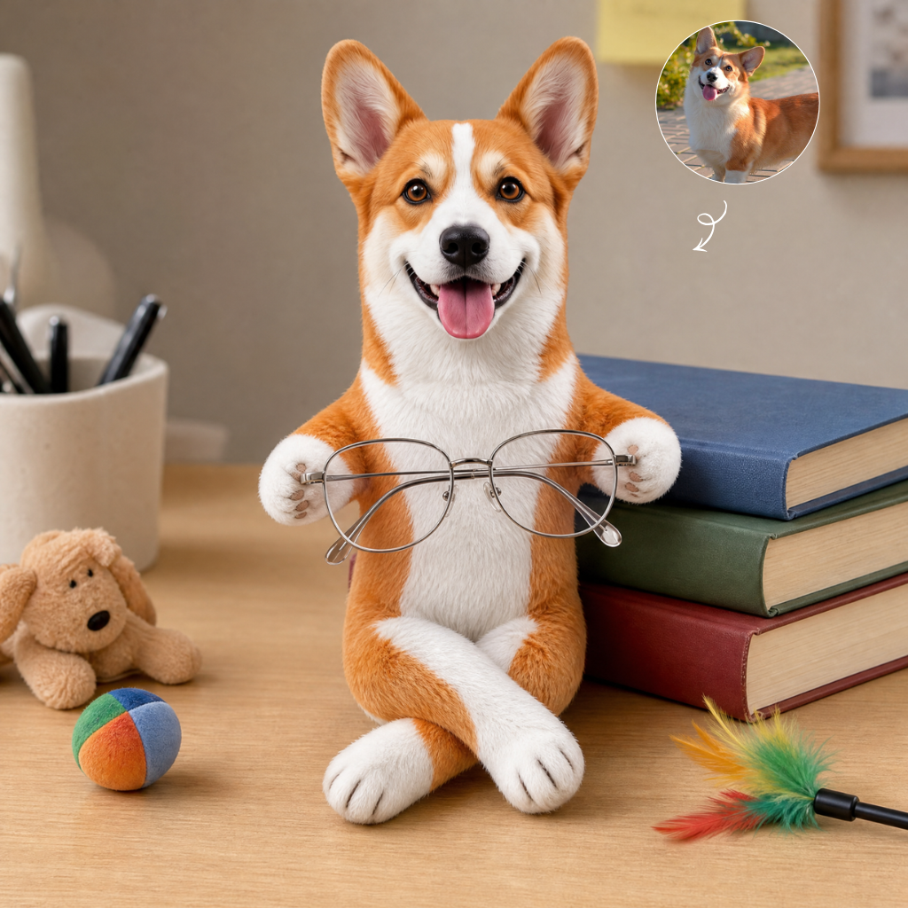 Custom Pet Poseable Plush Doll With Photo, Personalized Stuffed Animal Keepsake, Gift for Pet Lovers and Pet Parents hn22092026