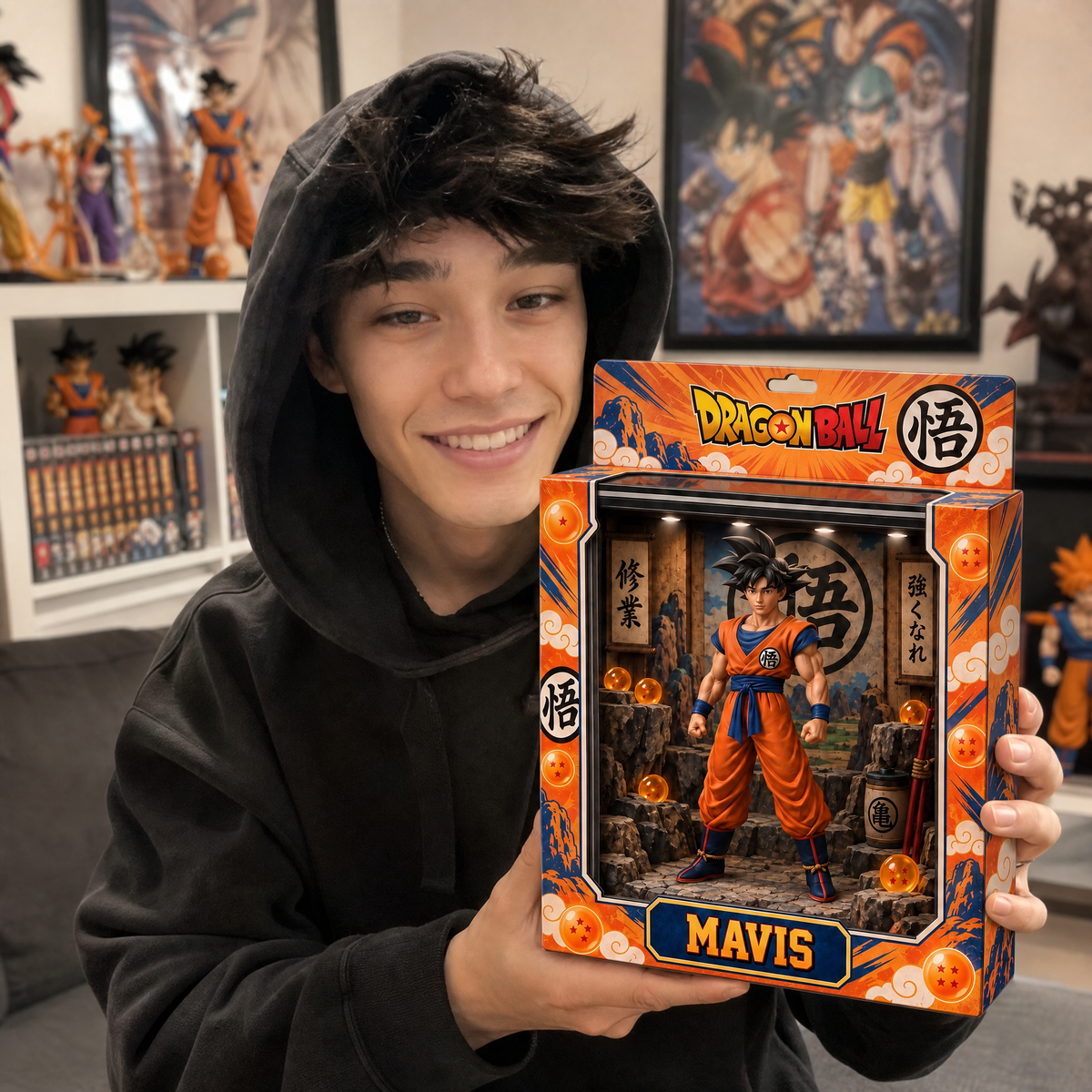 Custom Anime Fighter Box Plaque With Photo and Name, Personalized Action Character Display, Gift for Anime Fans and Collectors hn12092026